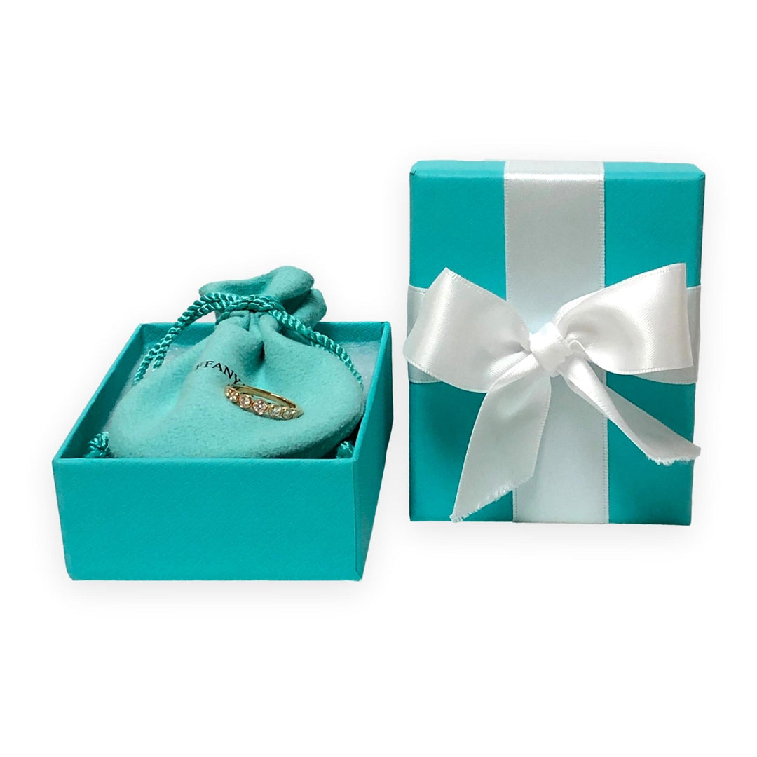 Tiffany & Co. 18K Rose Gold Half Circle graduated Bezel Jazz Diamond Band Ring