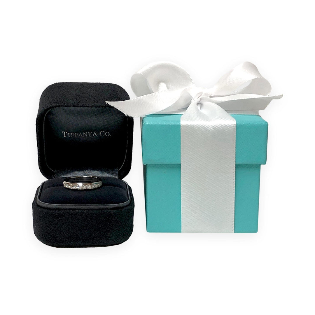 Tiffany & Co. Lucida Platinum Half Circle Channel-Set Diamond Band 4mm .55ct