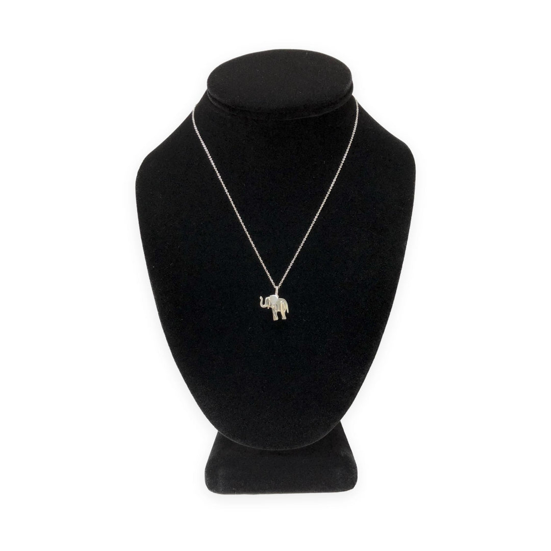 Tiffany & Co. Save The Wild Elephant Charm Necklace Sterling Silver 925 16"