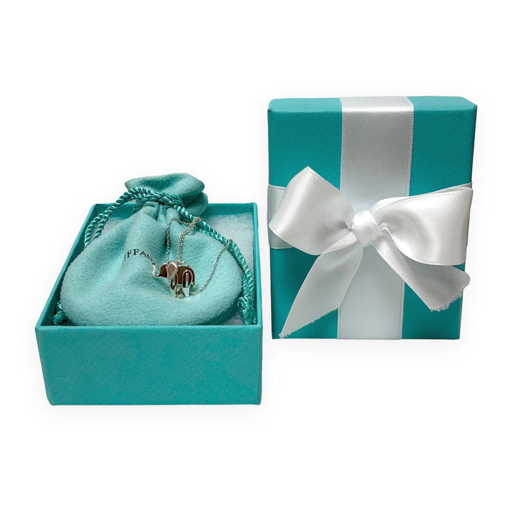 Tiffany & Co. Save The Wild Elephant Charm Necklace Sterling Silver 925 16"