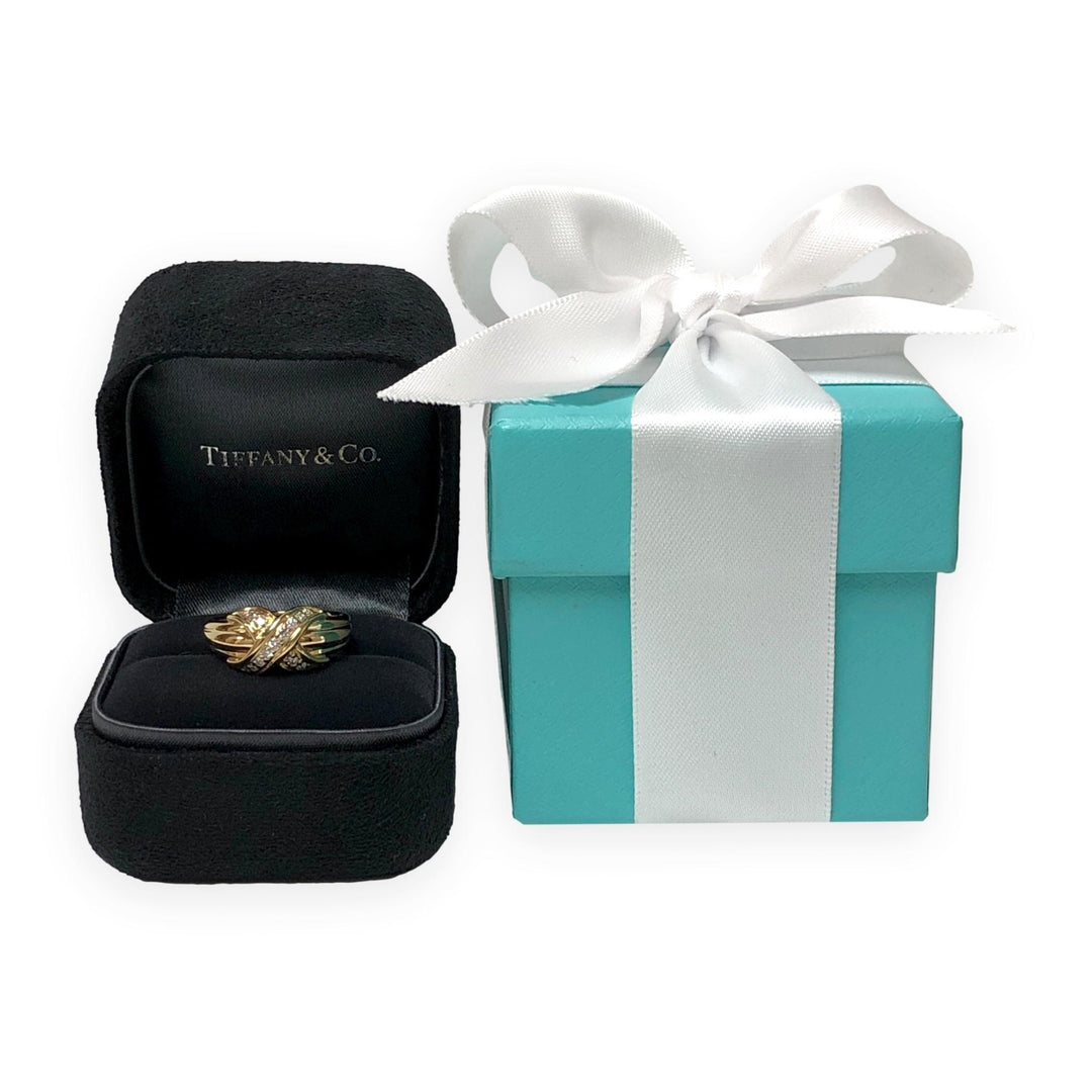 Vintage Tiffany & Co. Signature X Diamond Ring, 18K Yellow Gold, Circa 1990