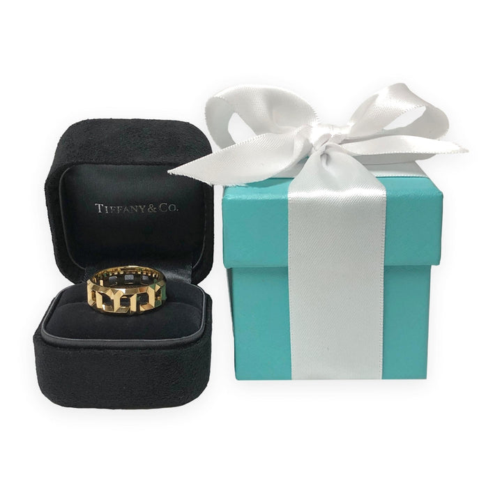 Tiffany & Co. T True 8mm Ring 18K Yellow Gold Band Size 9.25