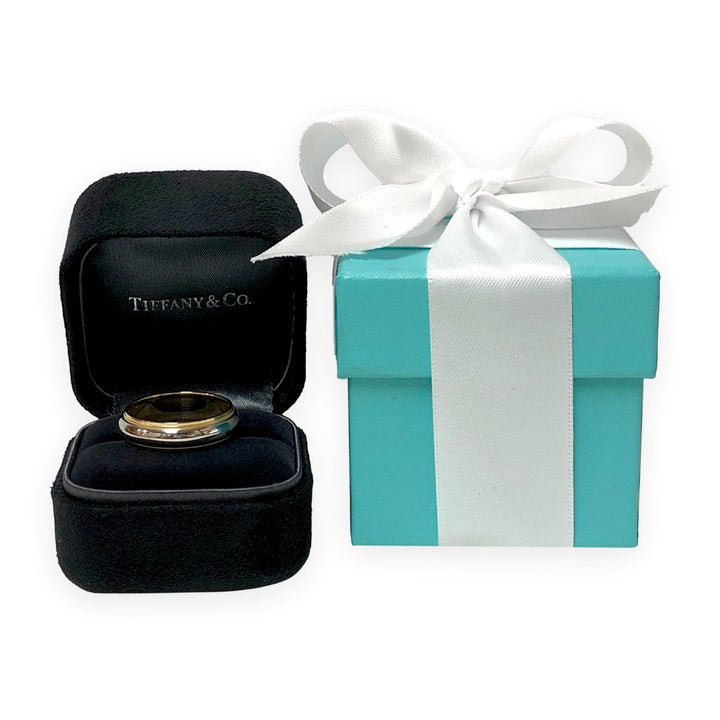 Tiffany & Co. Platinum 18K Together Double Millgrain 6mm Men's Band Ring Size 10