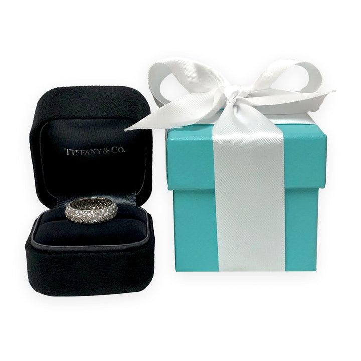 Tiffany & Co. Etoile 4-Row Pavé Diamond Band Ring 2.80 CTW Platinum Size 5.5