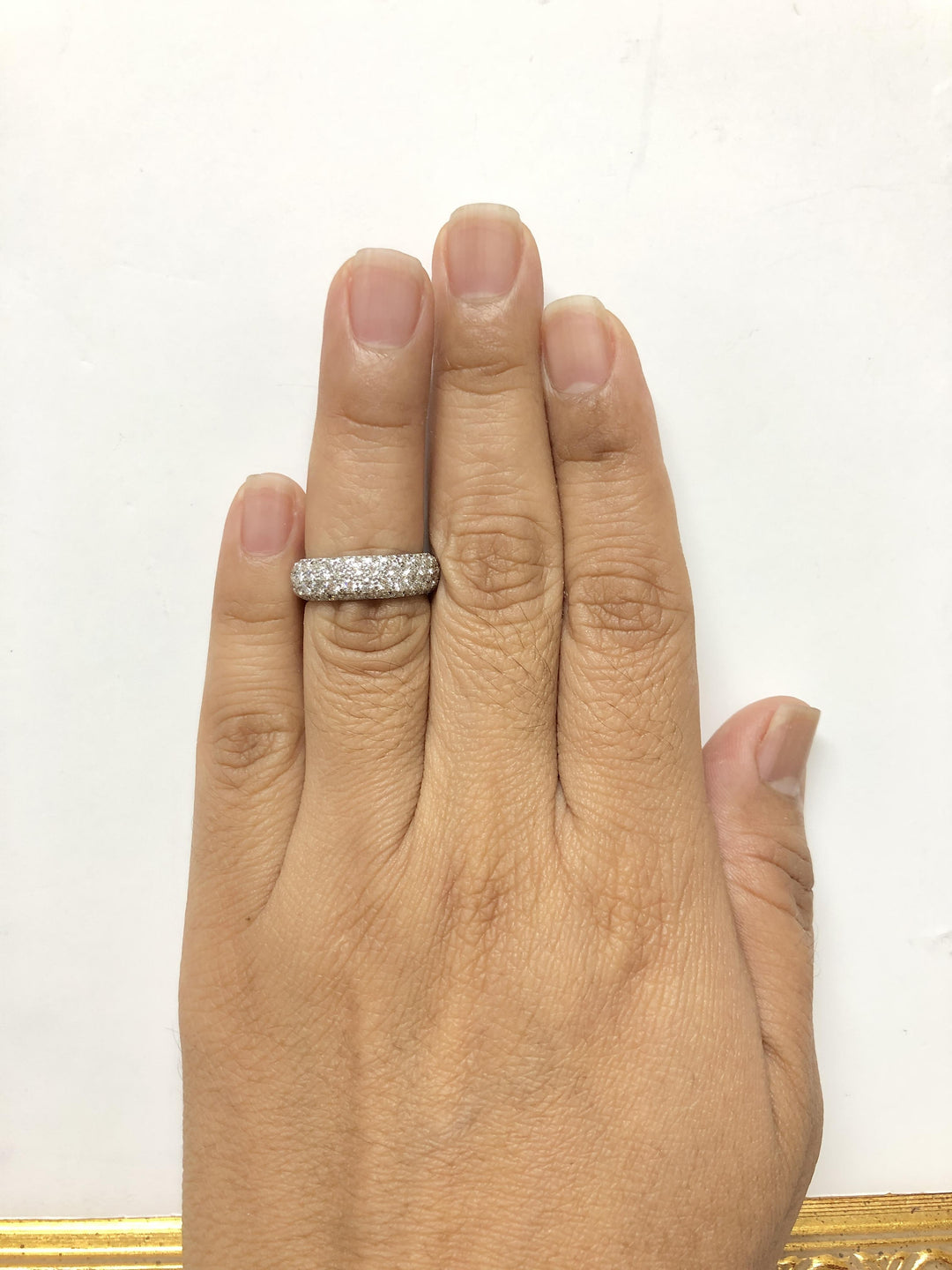 Tiffany & Co. Etoile 4-Row Pavé Diamond Band Ring 2.80 CTW Platinum Size 5.5