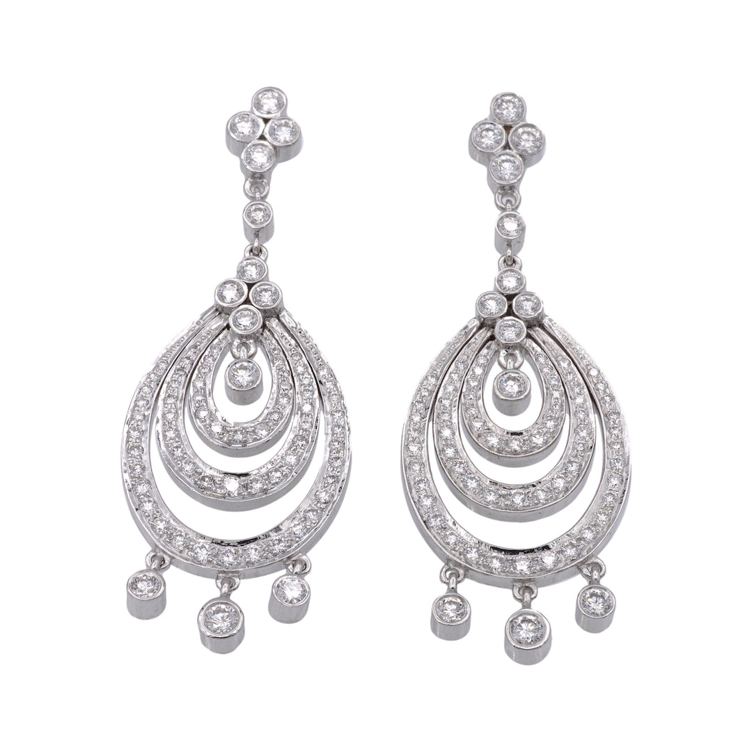 Kwiat 18K White Gold Chandelier Diamond Drop Earrings — 3.00ct F-G/VVS