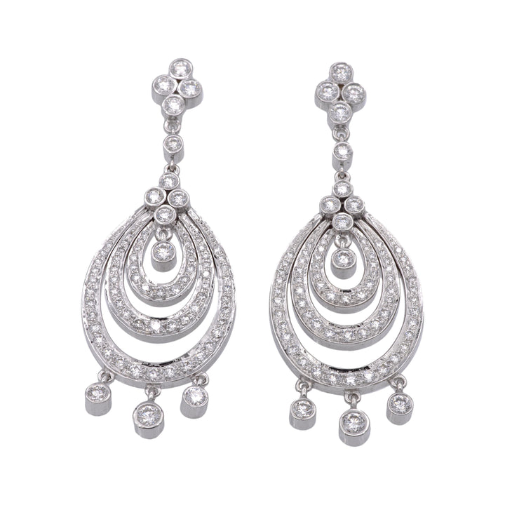 Kwiat 18K White Gold Chandelier Diamond Drop Earrings — 3.00ct F-G/VVS