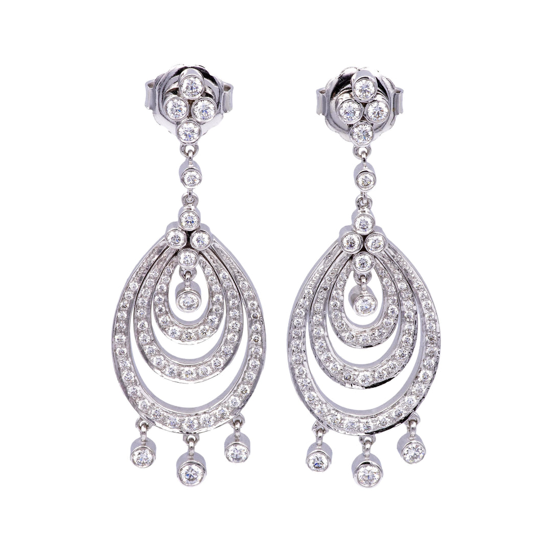 Kwiat 18K White Gold Chandelier Diamond Drop Earrings — 3.00ct F-G/VVS