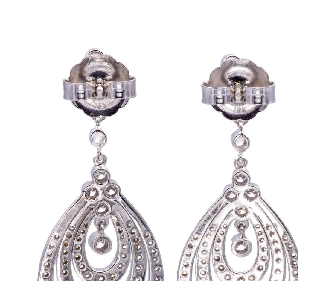 Kwiat 18K White Gold Chandelier Diamond Drop Earrings — 3.00ct F-G/VVS