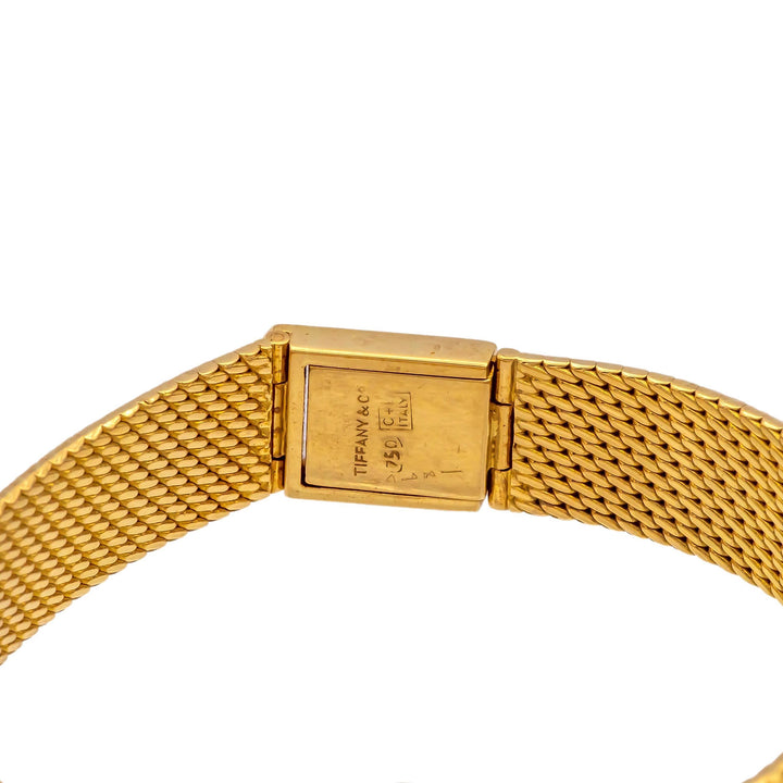 Tiffany & Co. Vintage 18K Yellow Gold Square Watch with Weave Bracelet- 1960's