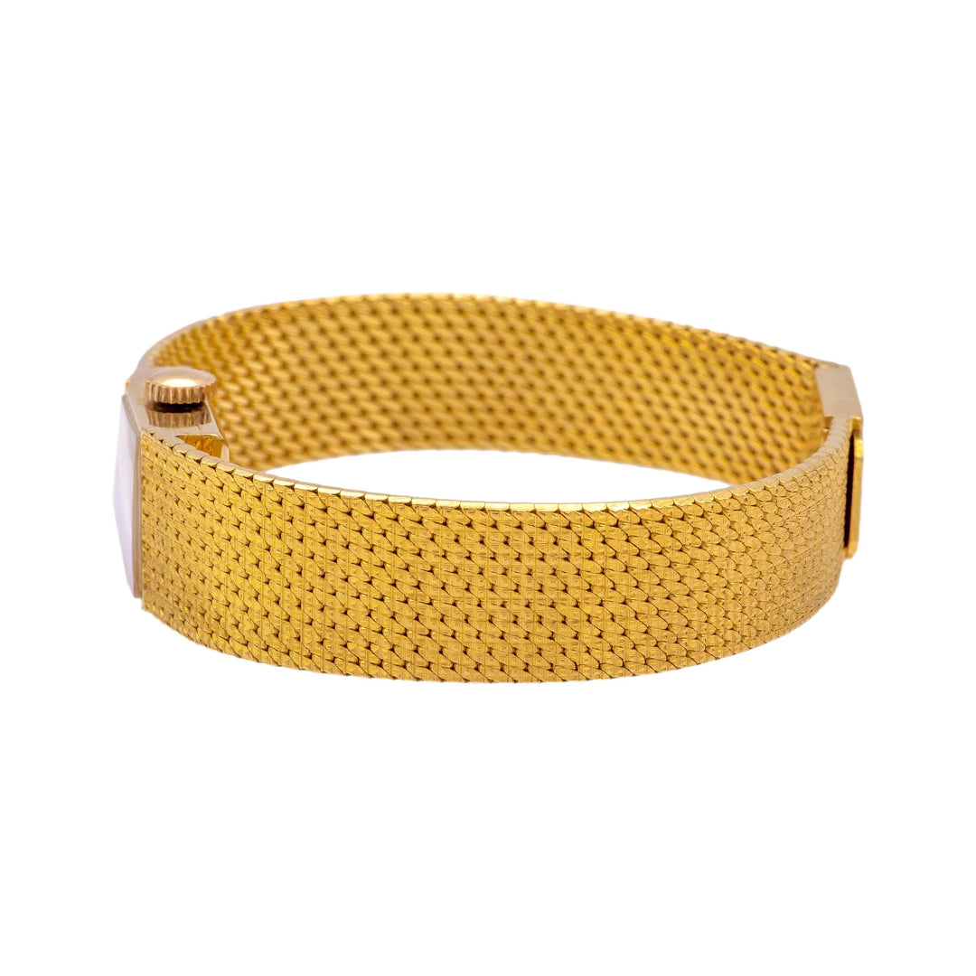 Tiffany & Co. Vintage 18K Yellow Gold Square Watch with Weave Bracelet- 1960's