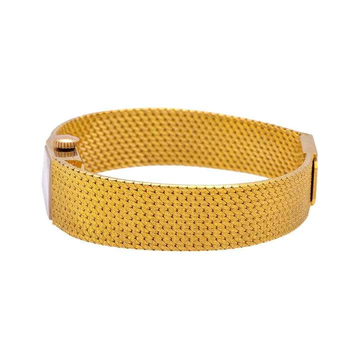 Tiffany & Co. Vintage 18K Yellow Gold Square Watch with Weave Bracelet- 1960's