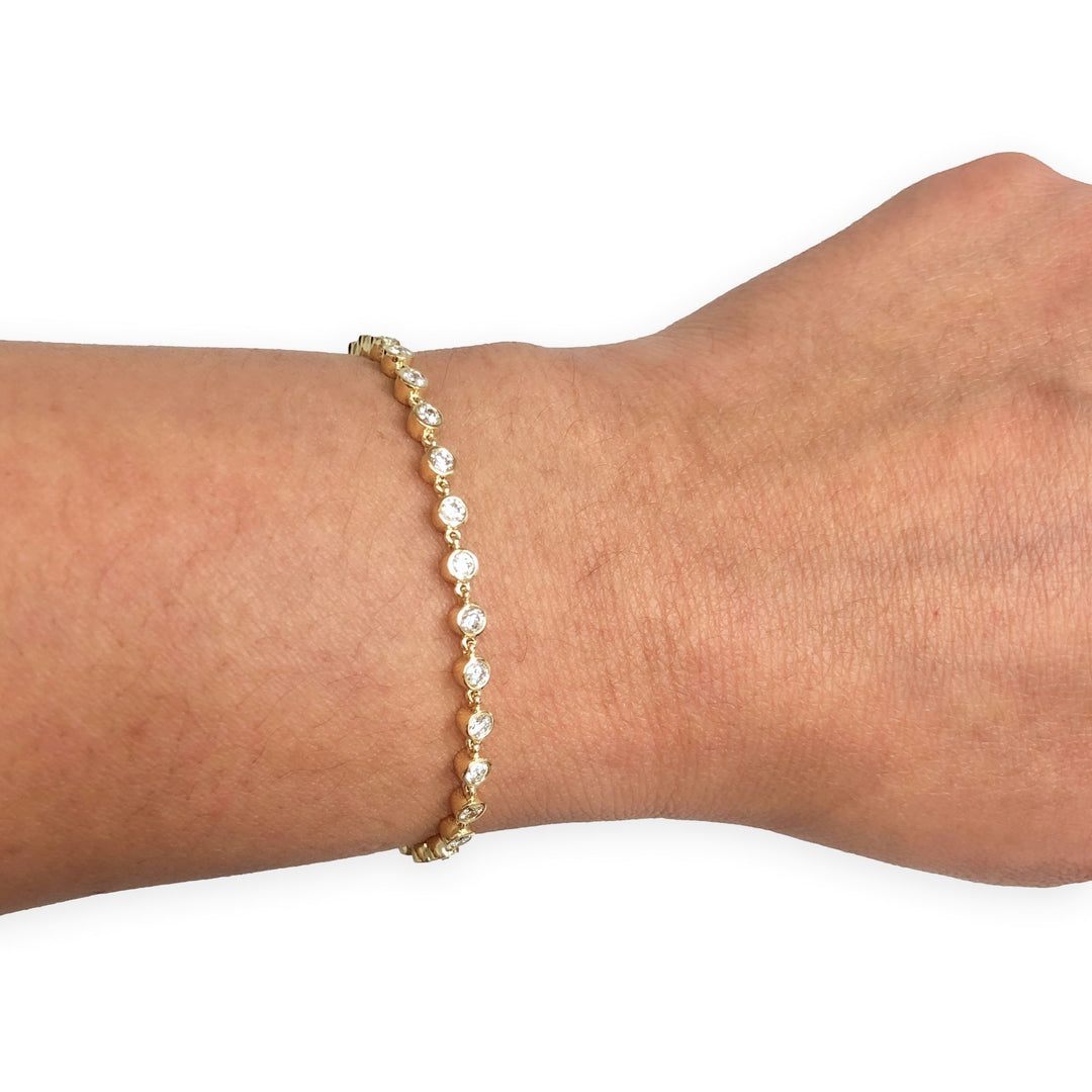 Single-Link Bezel Diamond Tennis Bracelet 2.25ct & 3.50ct - Made to Order