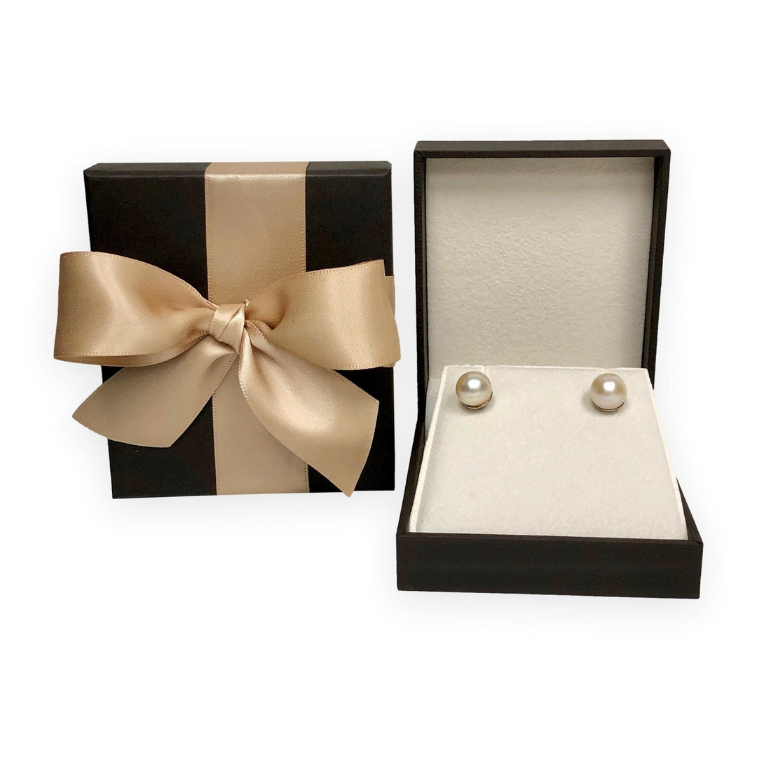 Fisher & Co. Mid-Century 14K White Gold Cultured Pearl Screw-Back Earrings