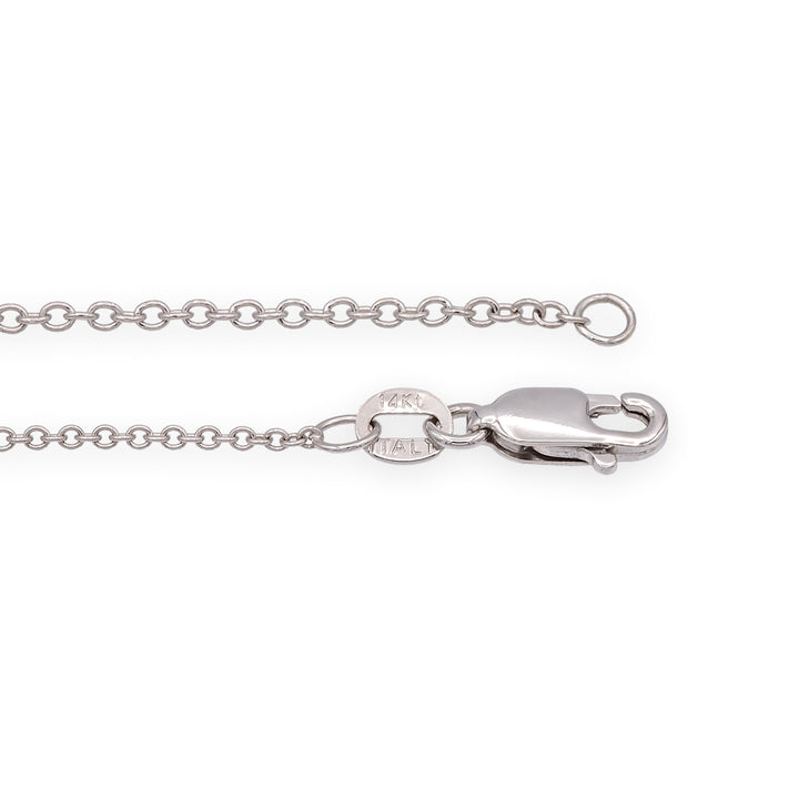 Mill-grain Circle Bezel Halo 18K White Gold Diamond 0.39 cts Total Pendant Necklace 18" Long