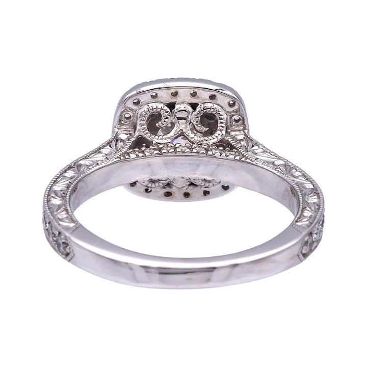 Neil Lane 14 Karat White Gold Cluster 7/8 CT. Total Weight Round Diamond Engagement Ring