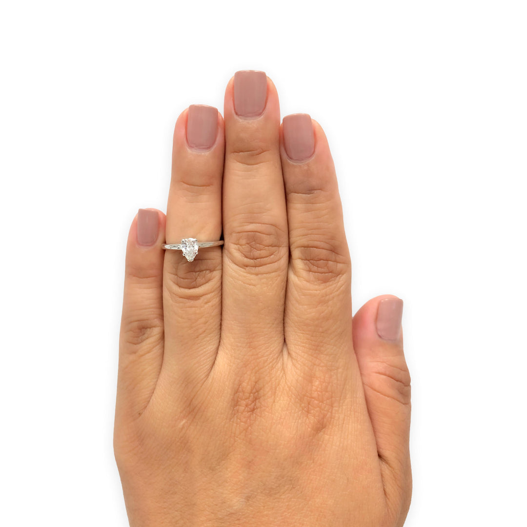 Tiffany & Co. Mid-Century Platinum .54 ct Pear Shape Diamond Engagement Ring