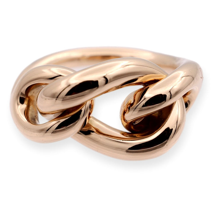 Pomellato 18k Rose Gold Iconica Tango Large Chain Link Ring Size 53