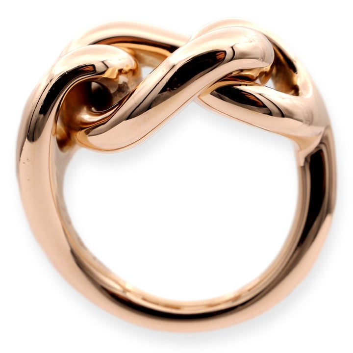 Pomellato 18k Rose Gold Iconica Tango Large Chain Link Ring Size 53