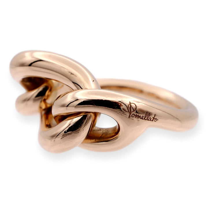 Pomellato 18k Rose Gold Iconica Tango Large Chain Link Ring Size 53