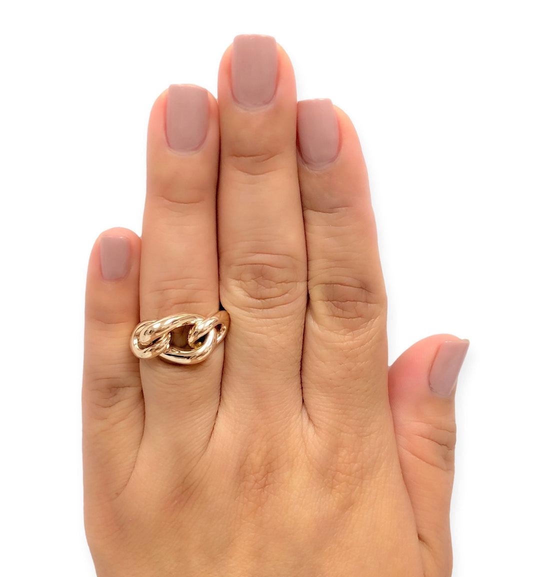 Pomellato 18k Rose Gold Iconica Tango Large Chain Link Ring Size 53