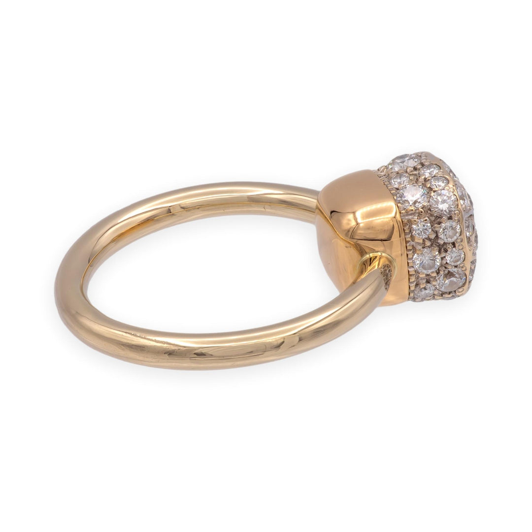 Pomellato Nudo Petit 18K Rose Gold Pavé Diamond Ring, Size 4.5