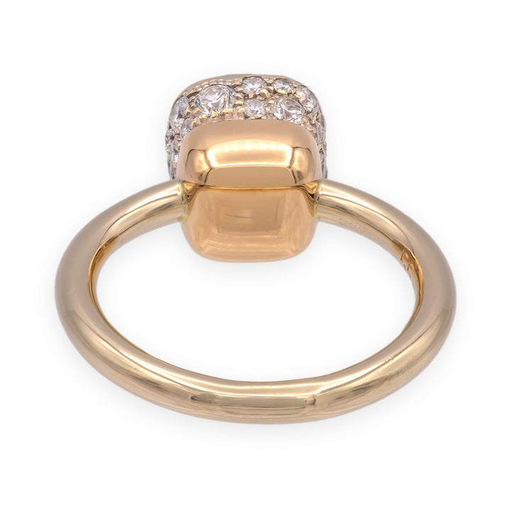 Pomellato Nudo Petit 18K Rose Gold Pavé Diamond Ring, Size 4.5
