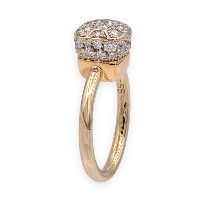 Pomellato Nudo Petit 18K Rose Gold Pavé Diamond Ring, Size 4.5