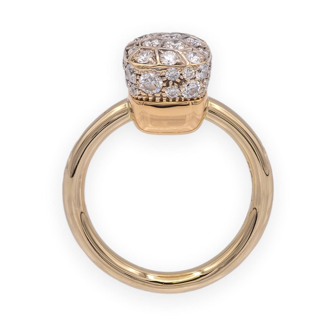 Pomellato Nudo Petit 18K Rose Gold Pavé Diamond Ring, Size 4.5