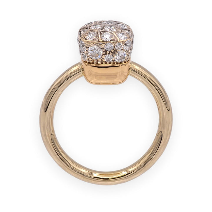 Pomellato Nudo Petit 18K Rose Gold Pavé Diamond Ring, Size 4.5