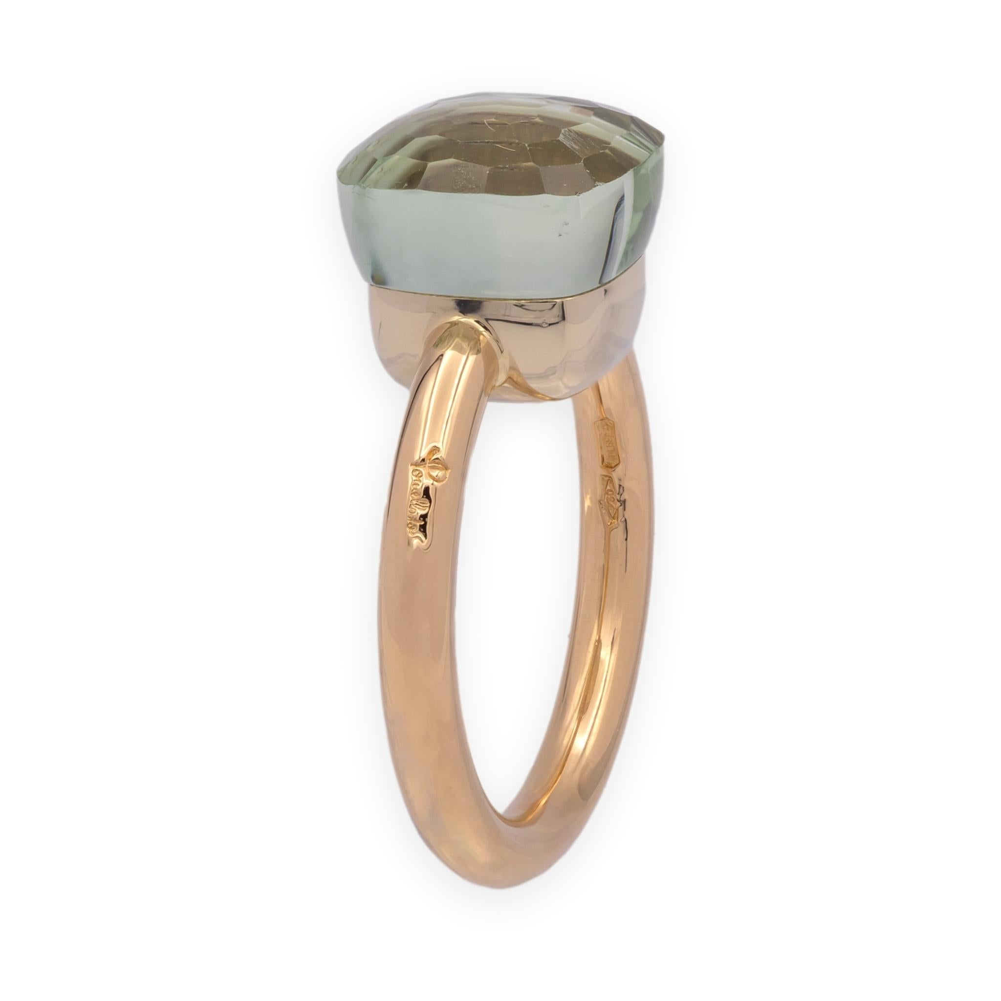 Pomellato Prasiolite Nudo Classic Ring in 18 K Rose Gold - Size