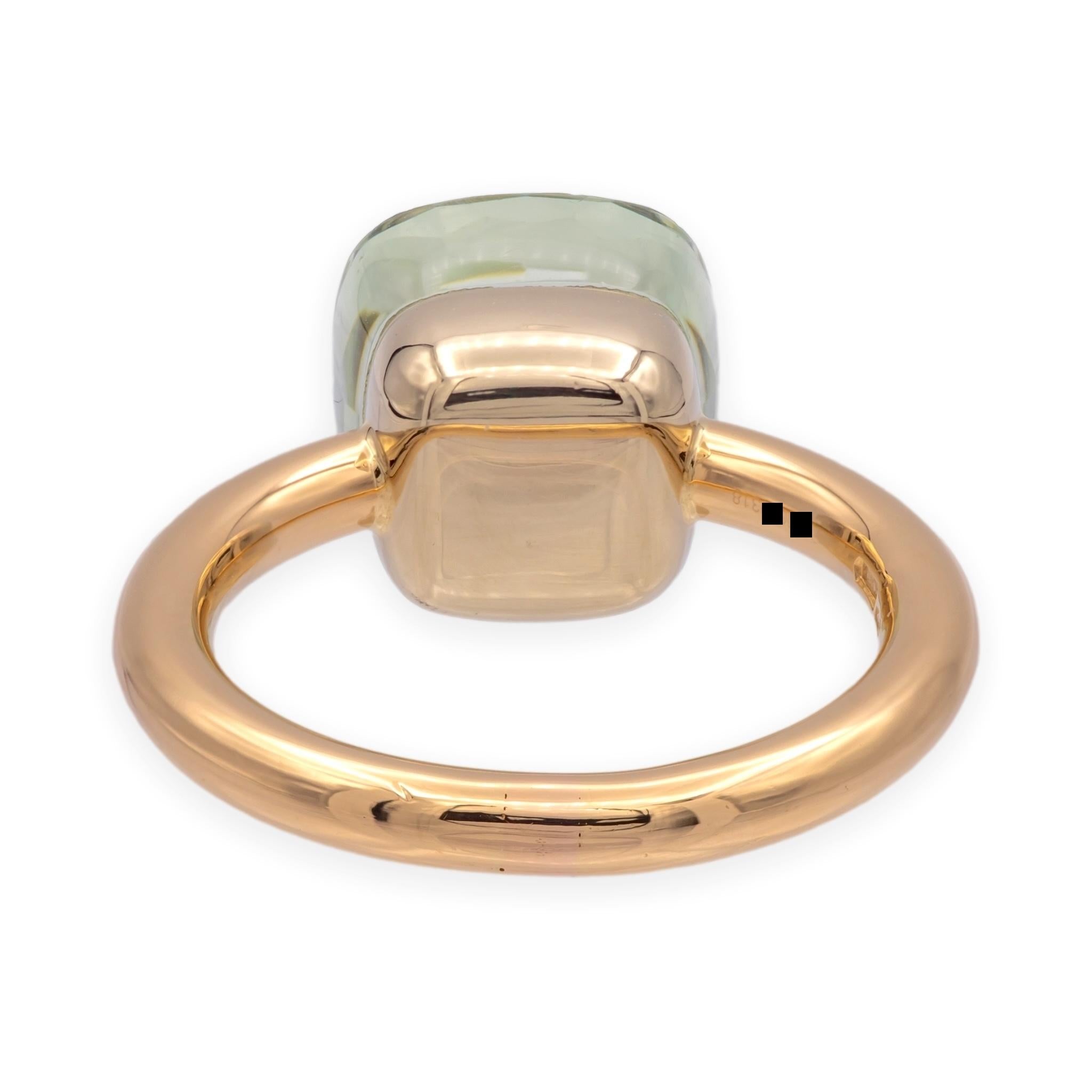 Pomellato Prasiolite Nudo Classic Ring in 18 K Rose Gold - Size