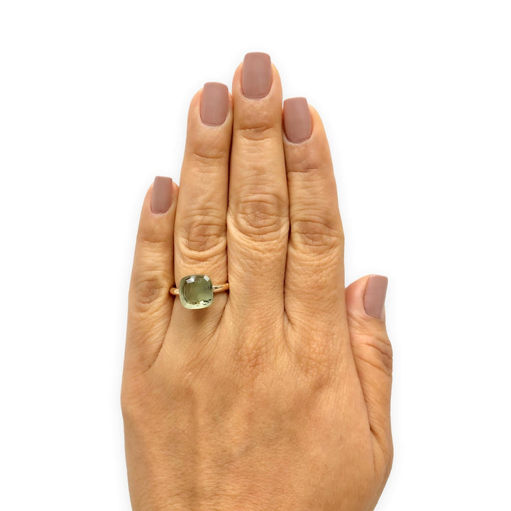 Pomellato Prasiolite Nudo Classic Ring in 18 K Rose Gold -  Size 5.25 10.4mm