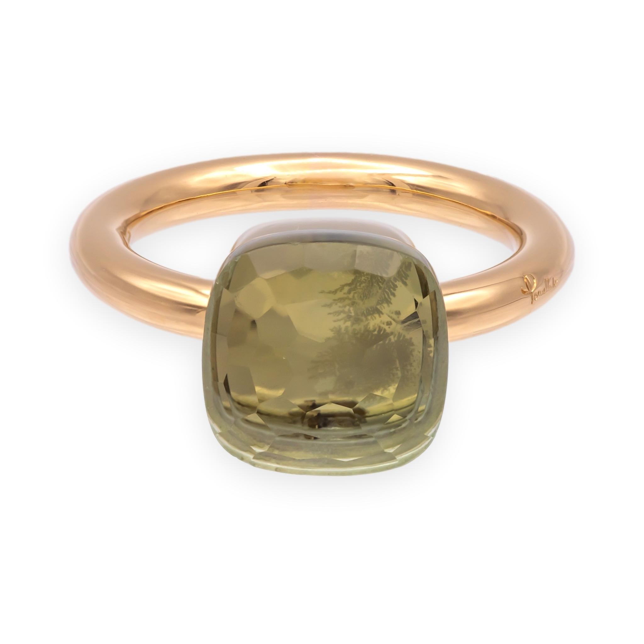 Pomellato Prasiolite Nudo Classic Ring in 18 K Rose Gold - Size
