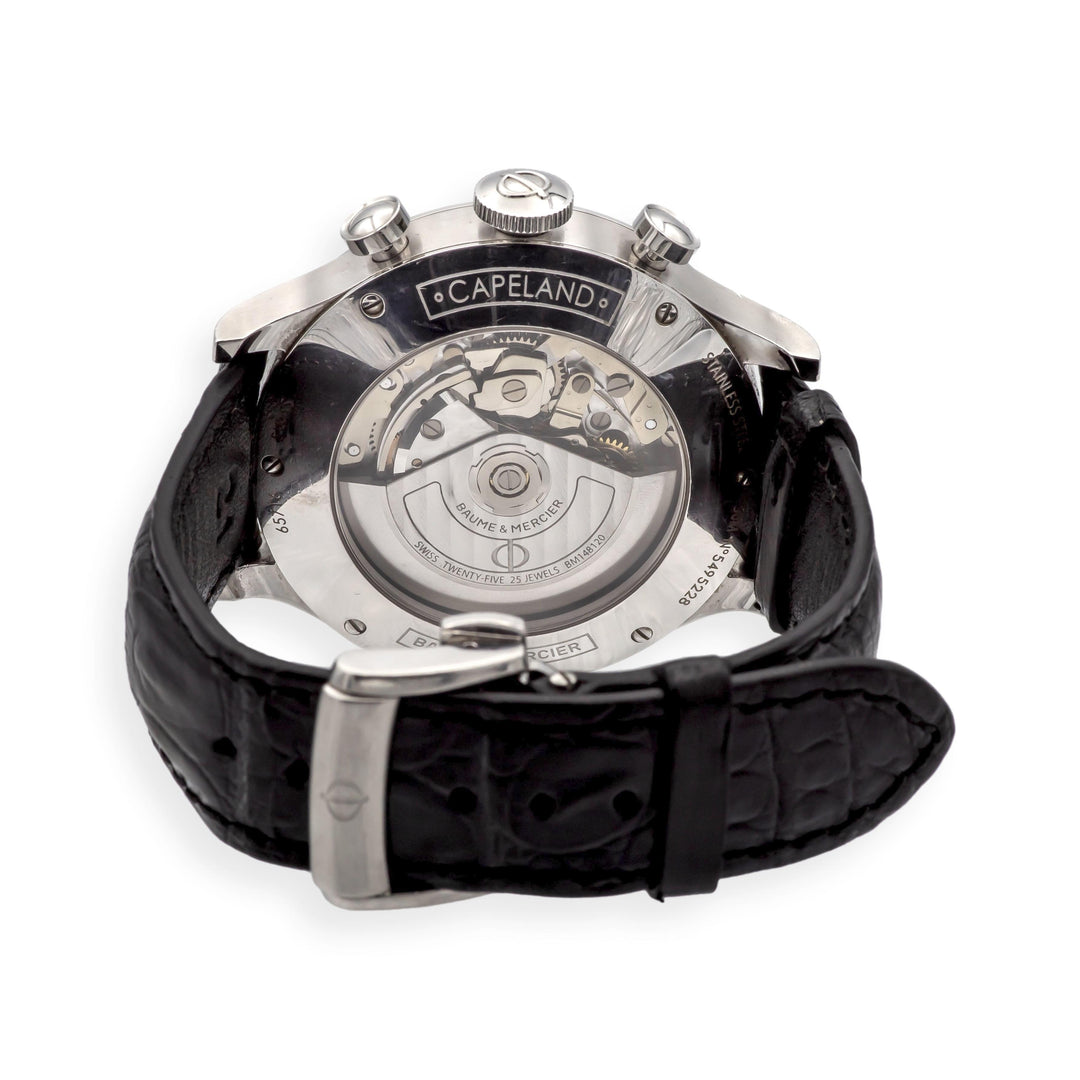 Baume & Mercier Capeland 65716 44mm Chronograph SS Automatic Watch White Dial