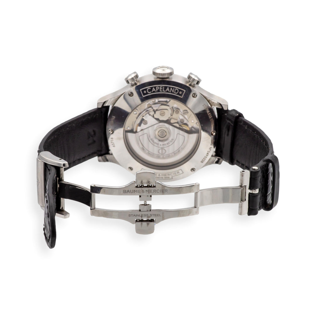 Baume & Mercier Capeland 65716 44mm Chronograph SS Automatic Watch White Dial