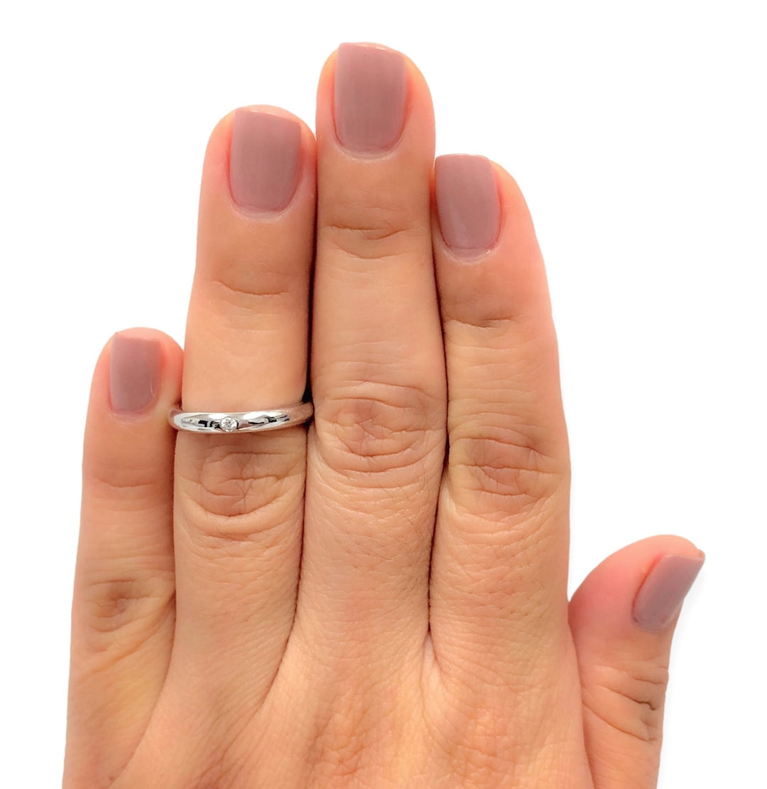 Tiffany & Co. Elsa Peretti Single Diamond Band Ring in Platinum Size 5