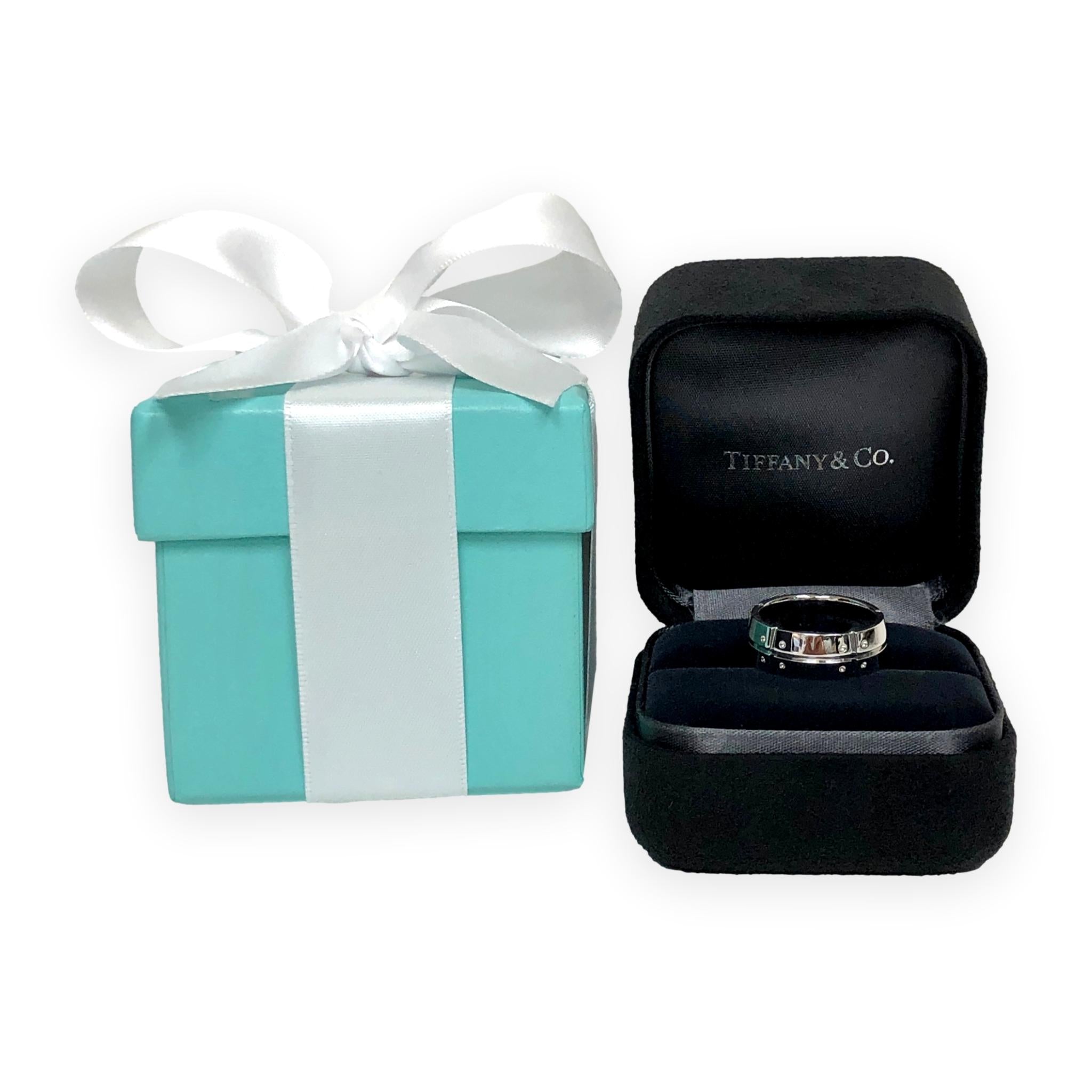 Vintage Tiffany & Co. 18K White Gold Stream America Men's Ring