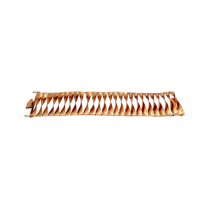 Retro 1940's 14K Rose Gold Bracelet 7.25" Long