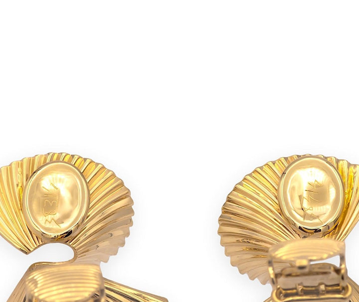 Retro Tiffany & Co. George Schuler 14K Yellow Gold Swirl Clip on Earrings 1950's