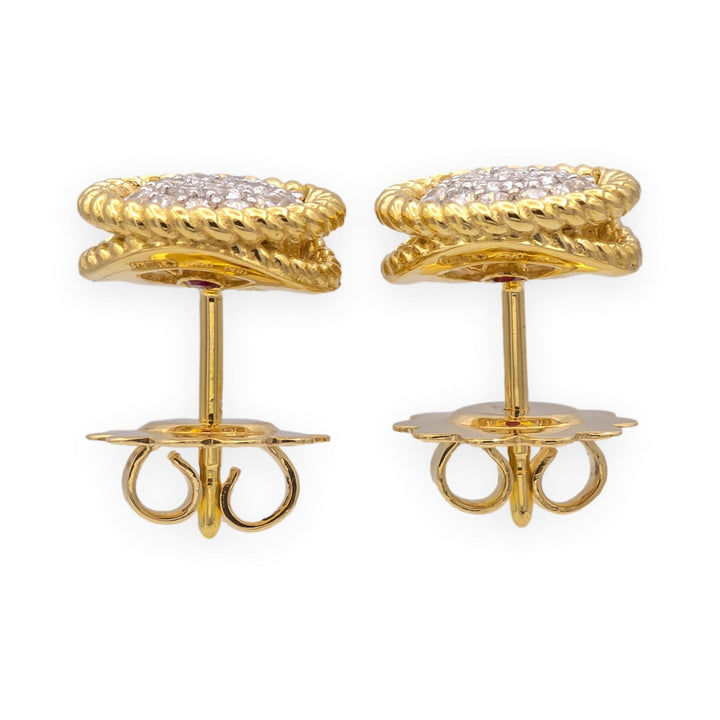 Roberto Coin 18K Yellow Gold Barrocca Twist Rope Studs Earrings
