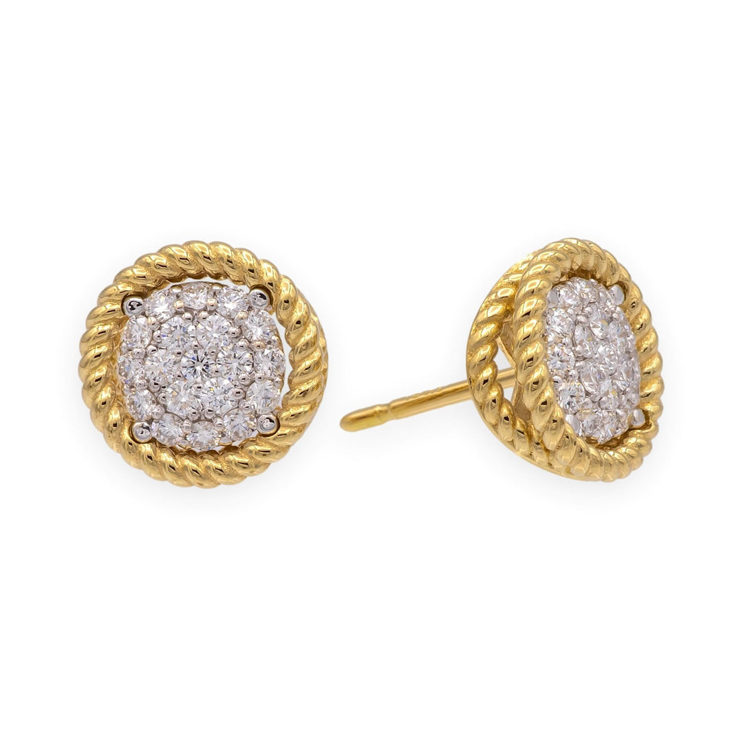 Roberto Coin 18K Yellow Gold Barrocca Twist Rope Studs Earrings