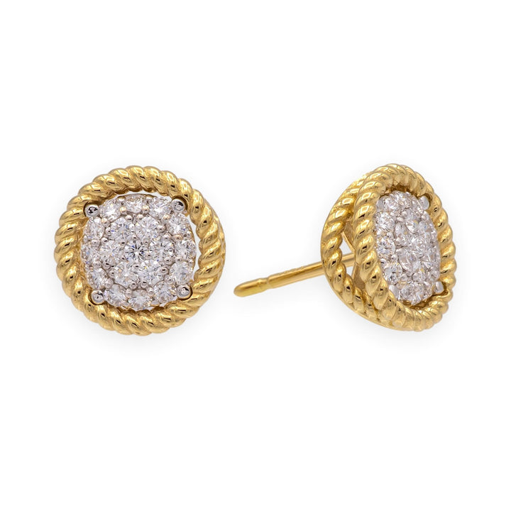 Roberto Coin 18K Yellow Gold Barrocca Twist Rope Studs Earrings