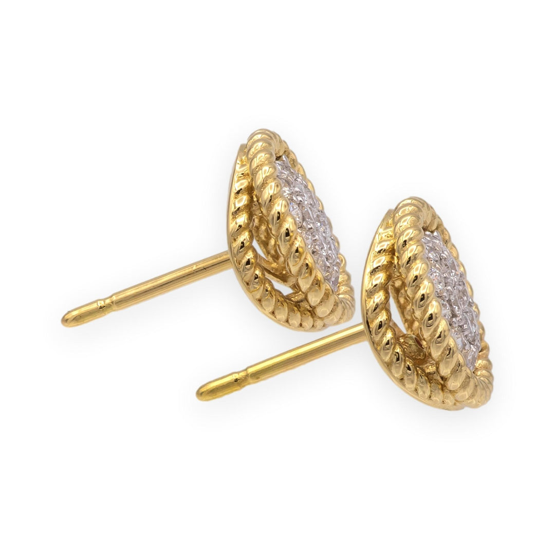 Roberto Coin 18K Yellow Gold Barrocca Twist Rope Studs Earrings