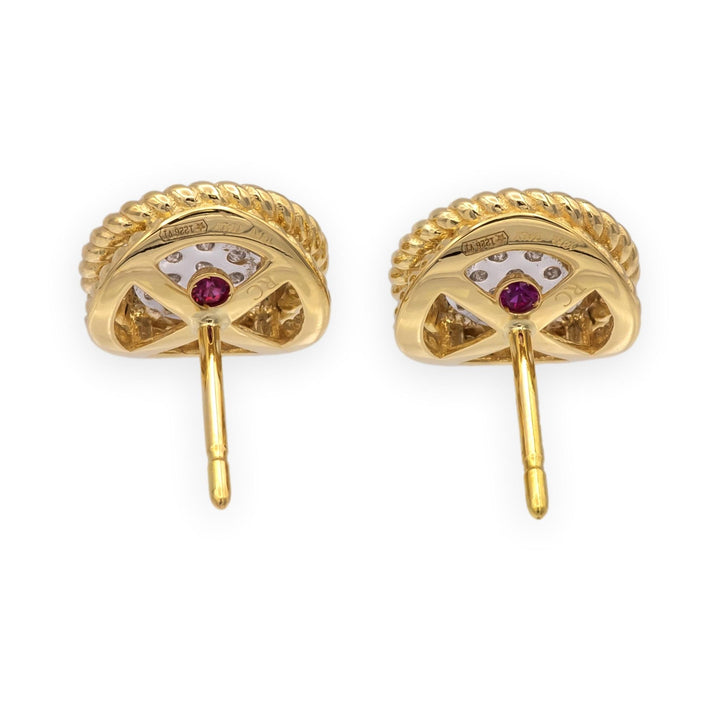 Roberto Coin 18K Yellow Gold Barrocca Twist Rope Studs Earrings