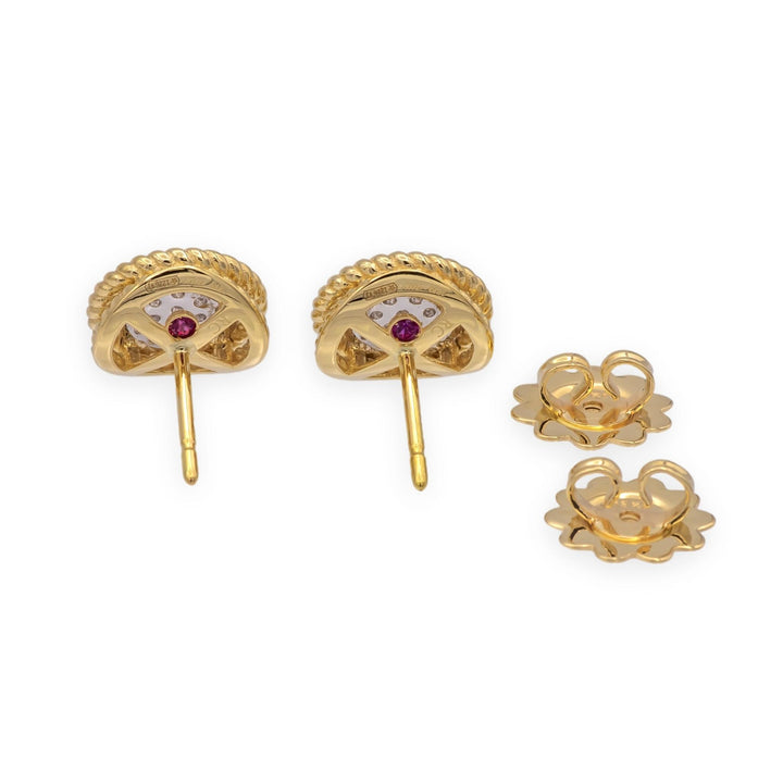Roberto Coin 18K Yellow Gold Barrocca Twist Rope Studs Earrings