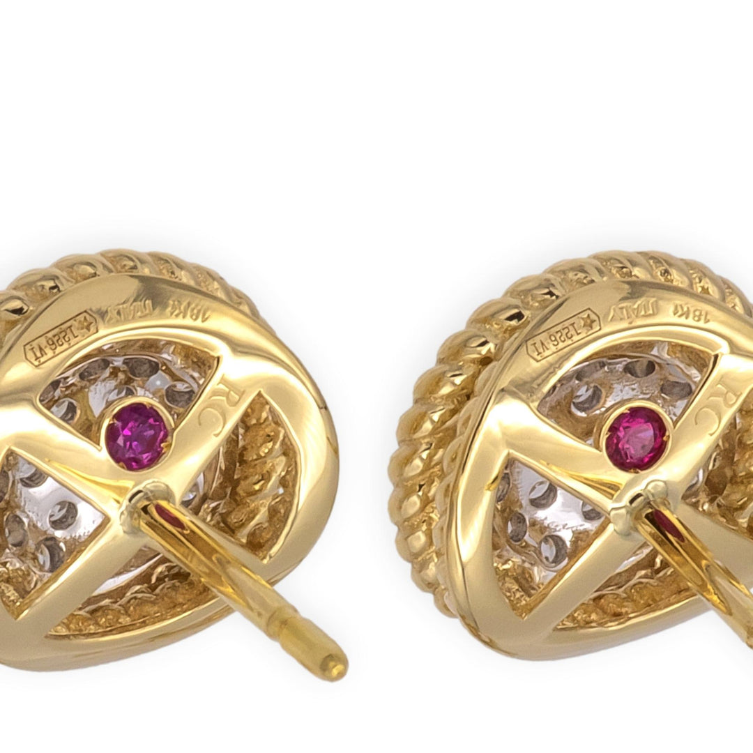 Roberto Coin 18K Yellow Gold Barrocca Twist Rope Studs Earrings