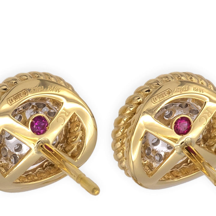 Roberto Coin 18K Yellow Gold Barrocca Twist Rope Studs Earrings