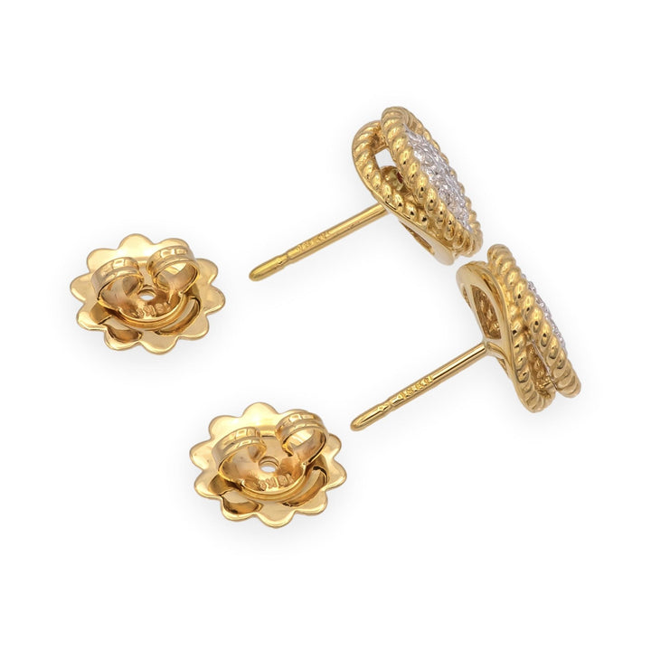 Roberto Coin 18K Yellow Gold Barrocca Twist Rope Studs Earrings