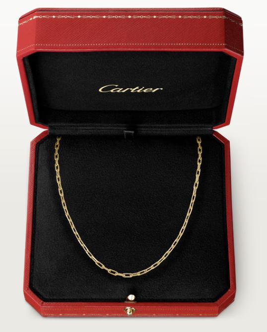 Cartier Santos 18K Y Gold Necklace Small links 20.5" w/ Box and Papers